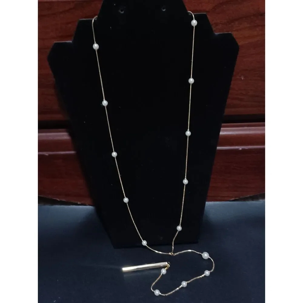 INC INTERNATIONAL CONCEPTS Gold-Toned Chain w/ Floating Faux Pearls, 26